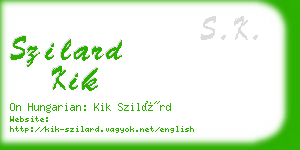 szilard kik business card